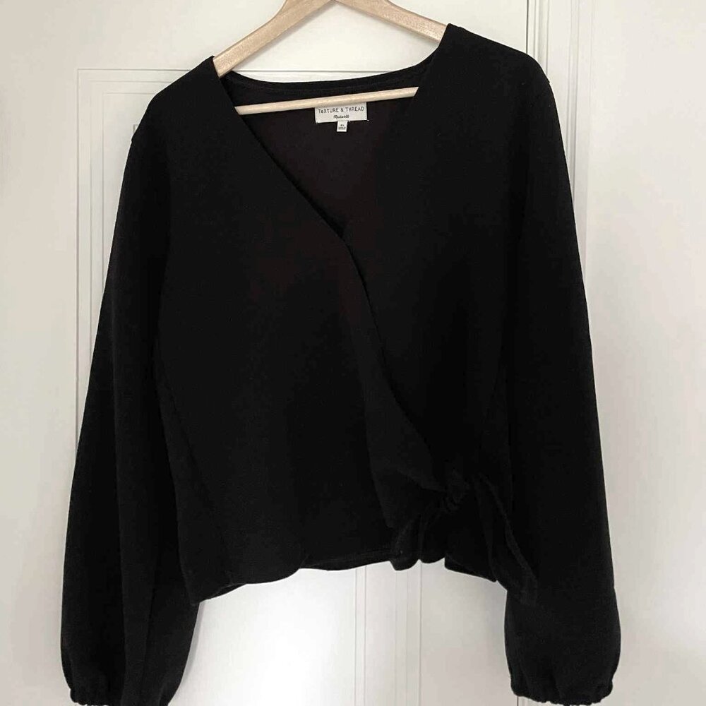 Madewell brand black side tie blouse size XL
